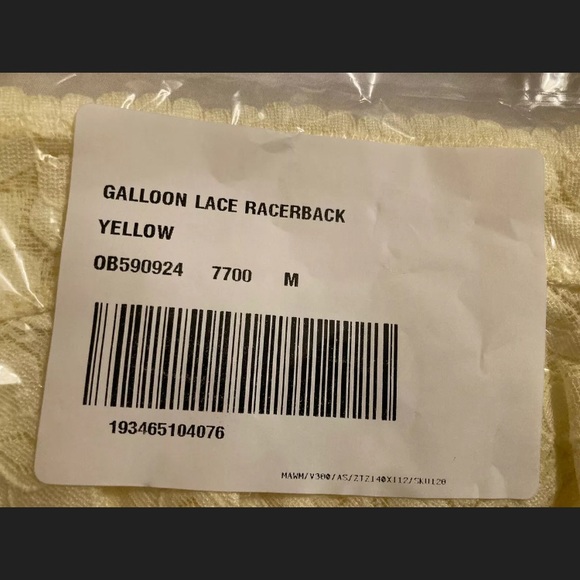 Free People Galloon Lace Racer Back Bralette Lemon - Picture 2 of 4